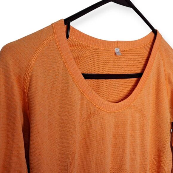 Lululemon Run: Swiftly Tech Women's Long Sleeve Scoop Pizzaz Orange size 10 - Picture 3 of 6